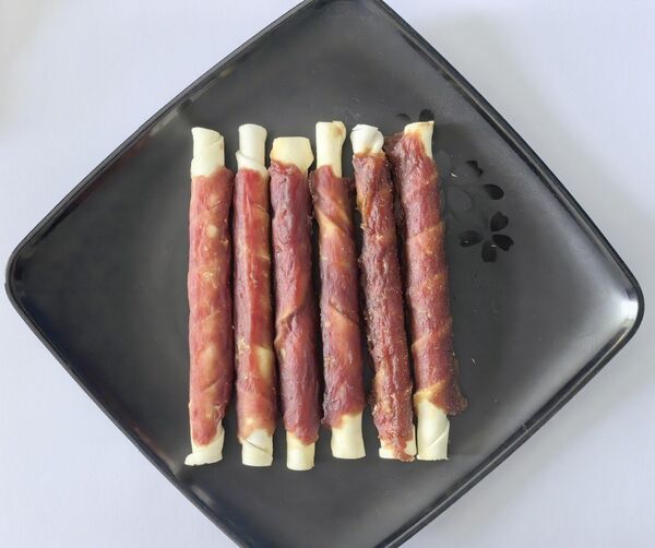 AS69 Асорті з м'ясом кролика, качки та ягня на великій кальцинованій паличці,  360 гр., ящ. 24 шт.